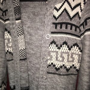 Gray fuzzy sweater